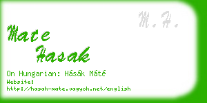 mate hasak business card